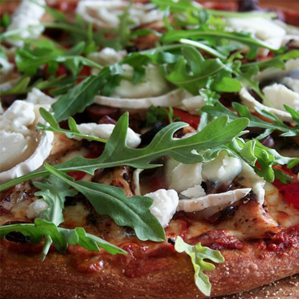Gluten Free Goats Cheese, Red Pepper & Pine Nut Pizza